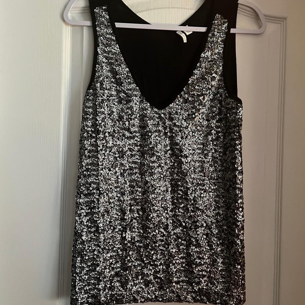 Silver sequined tank top/blouse